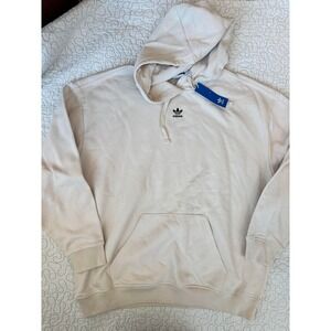 Adidas Essentials Hoodie Cream Pullover Oversized Women's Size Medium #88